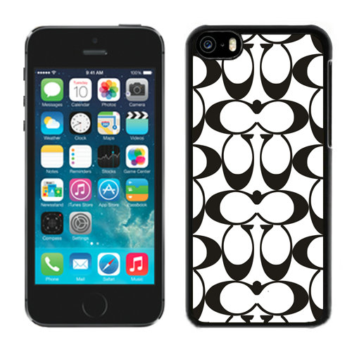 Coach Big Logo Black White iPhone 5C Cases DQL - Click Image to Close